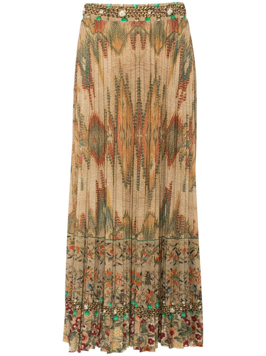 Printed silk skirt