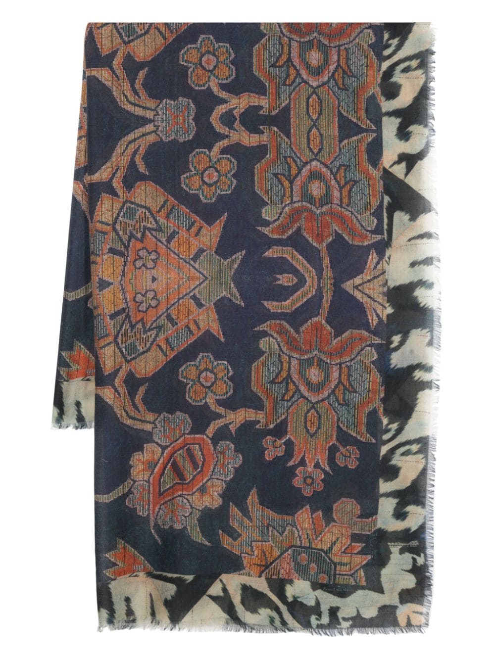 Printed wool scarf