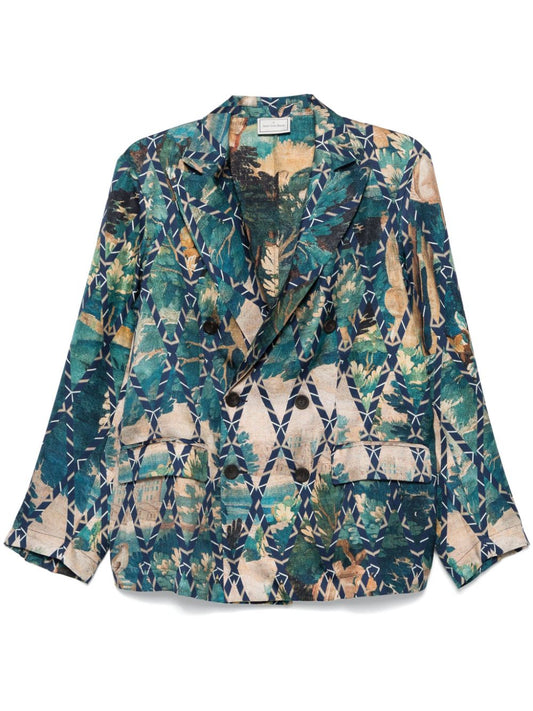 Printed silk jacket