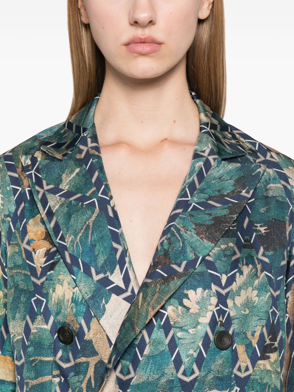 Printed silk jacket