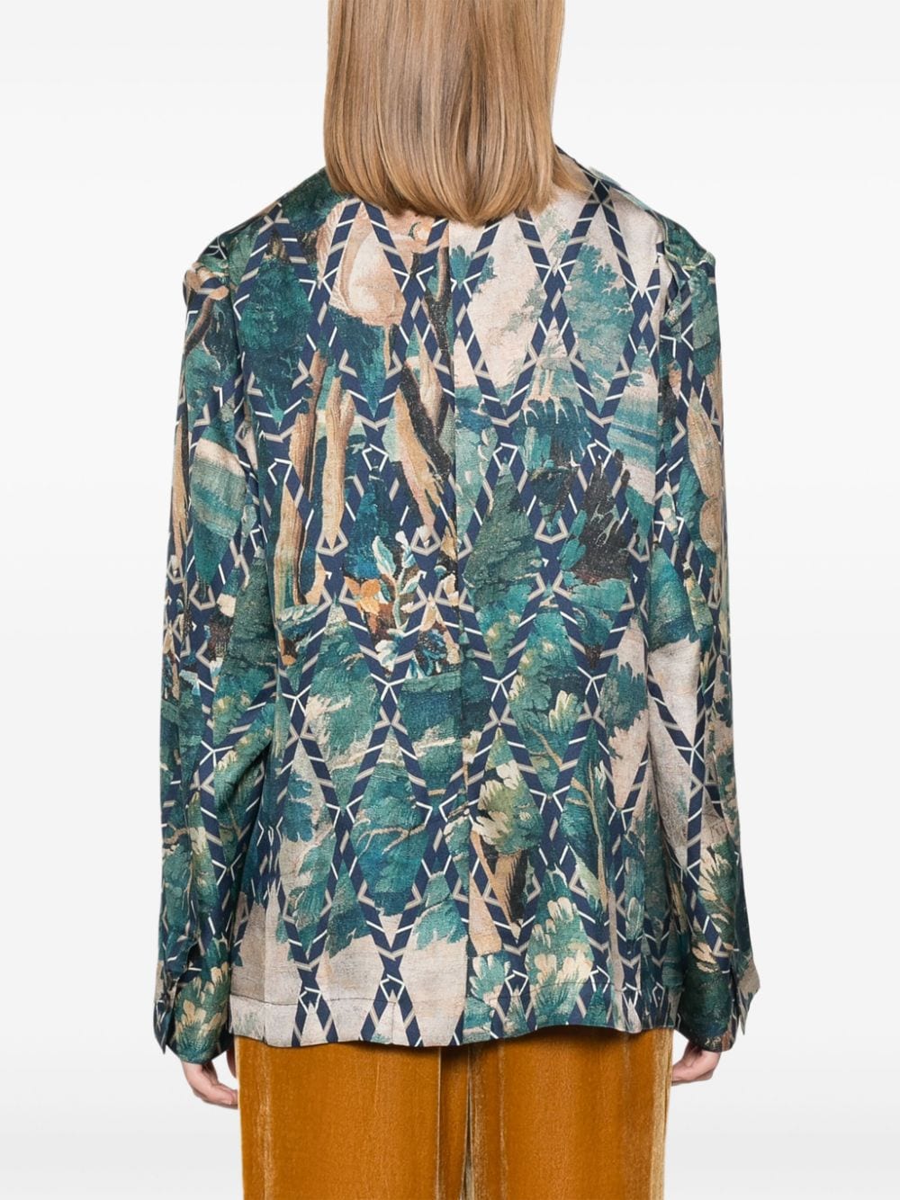 Printed silk jacket