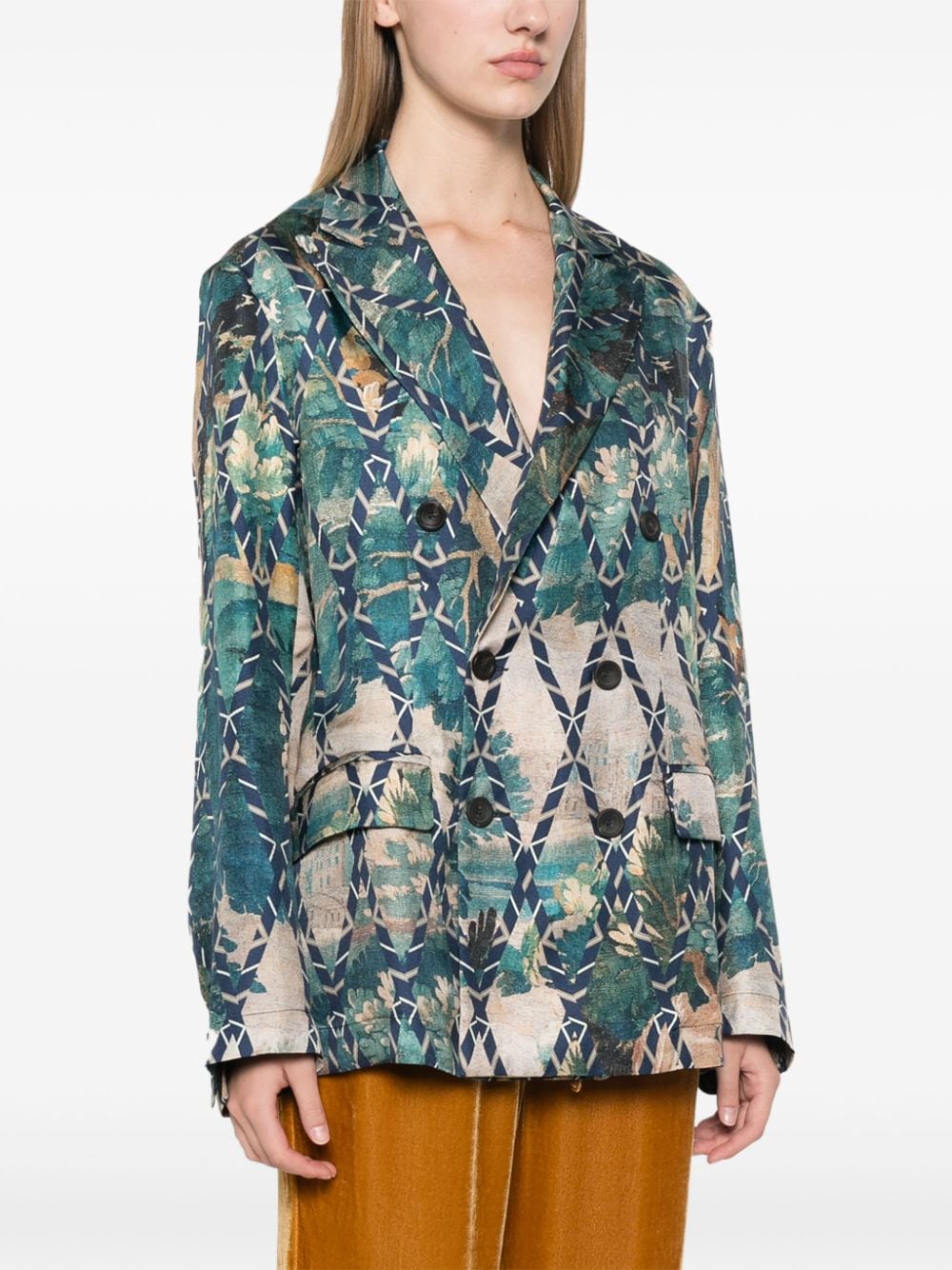 Printed silk jacket