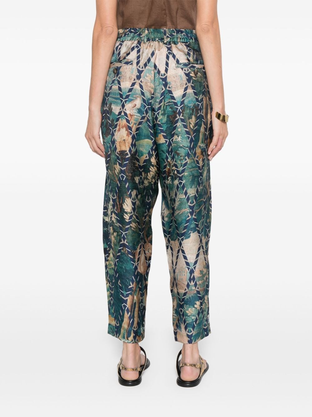 Printed silk trousers