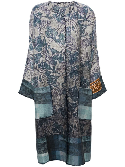 Wool printed kimono