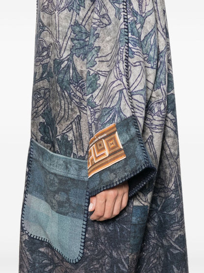 Wool printed kimono