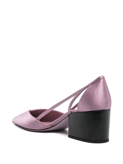 Satin cut-out pumps