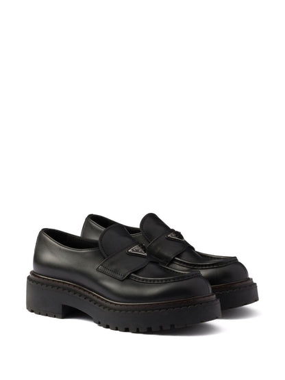 Logo leather loafers