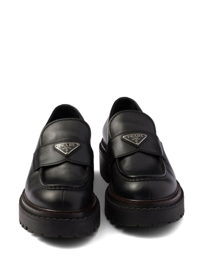 Logo leather loafers