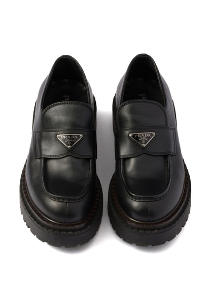 Logo leather loafers