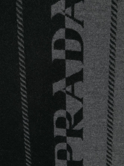 Logo wool scarf