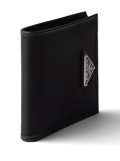 Re-nylon and saffiano bi-fold wallet