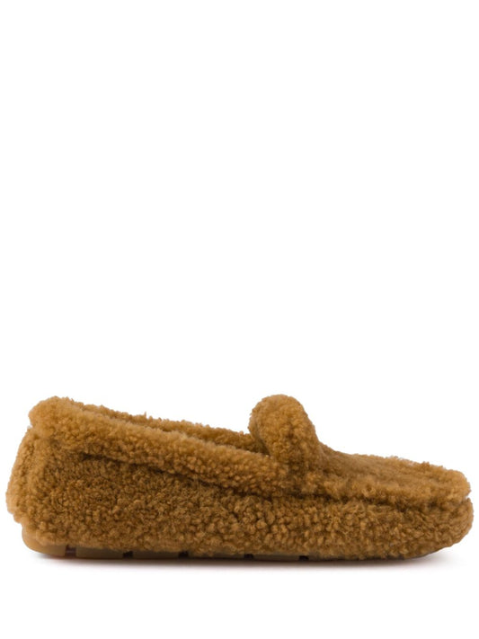 Fur effect loafers