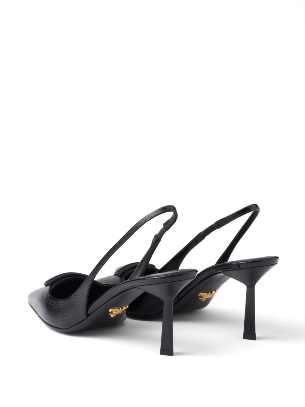 Saffiano patent leahter pumps