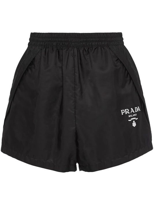 Logo re-nylon shorts