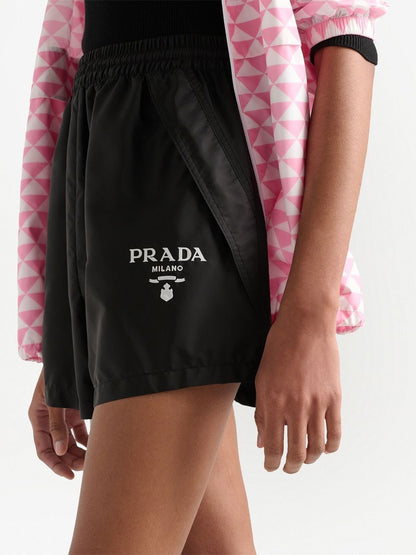 Logo re-nylon shorts