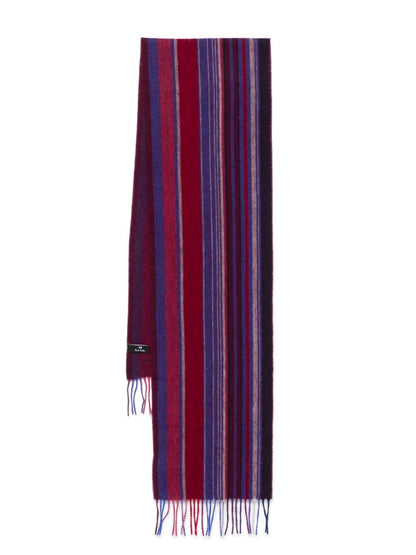 Multi colour stripe wool scarf