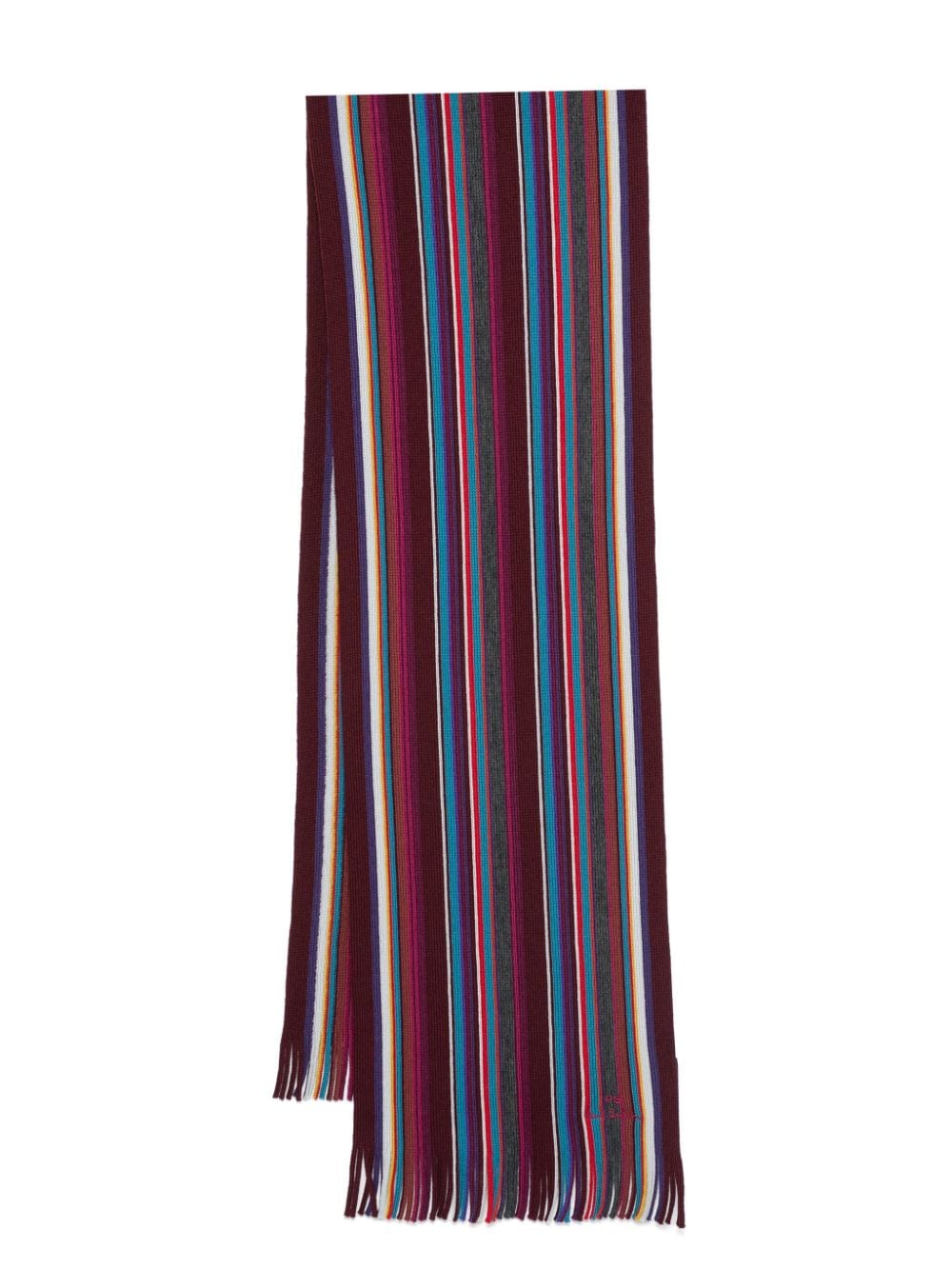 Multicolor stripe wool scarf