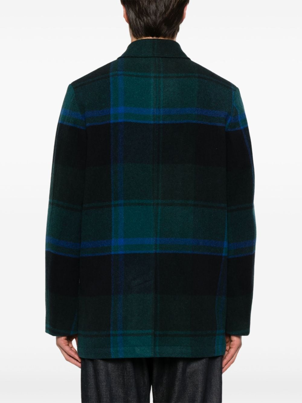 Checked wool coat