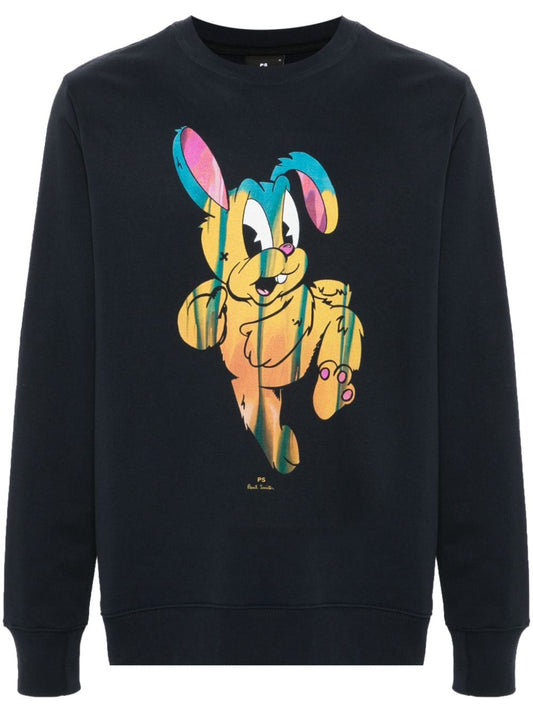 Painted bunny cotton sweatshirt