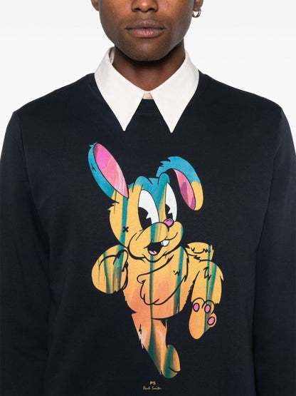 Painted bunny cotton sweatshirt