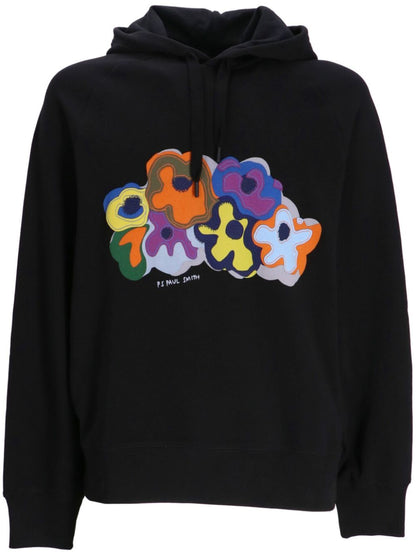 Printed cotton hoodie