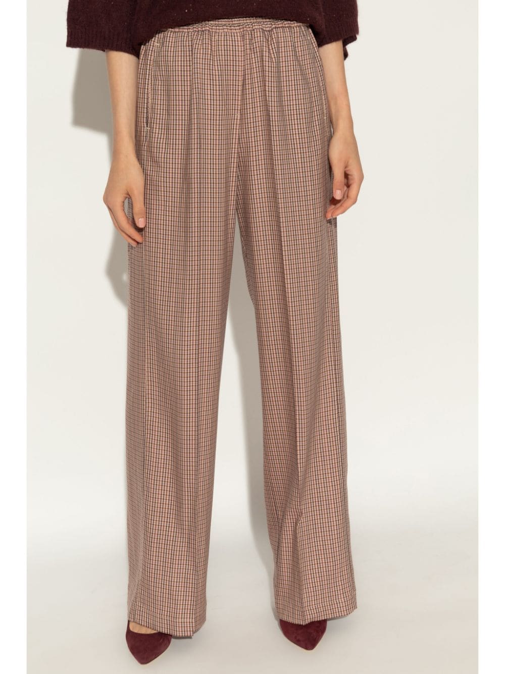 Check pattern trousers