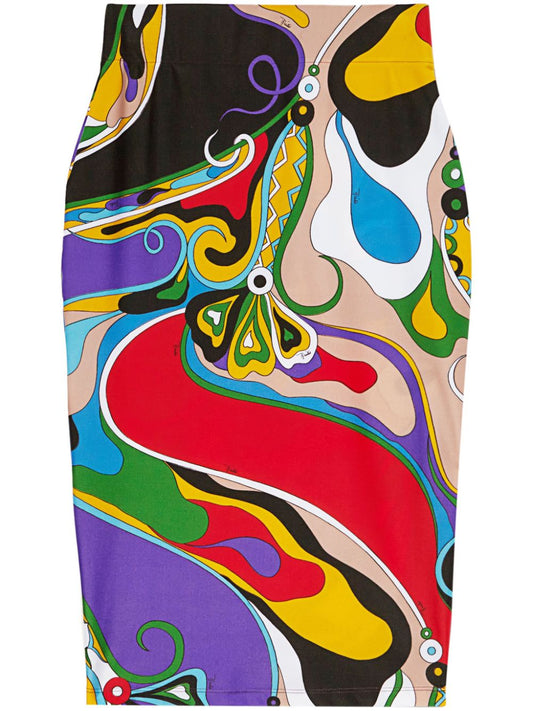 Printed midi skirt