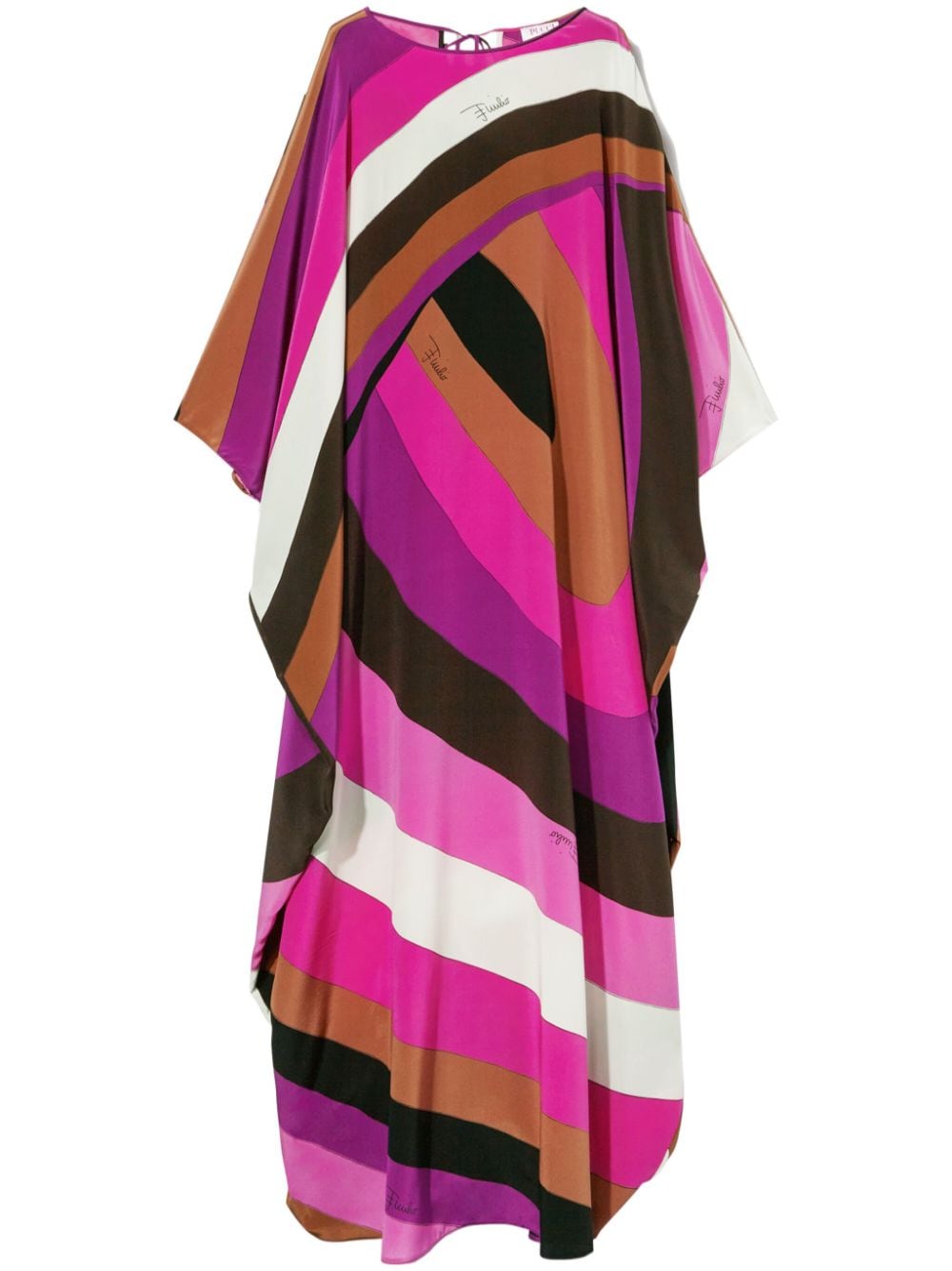 Printed silk kaftan