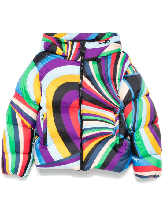 Printed nylon down jacket