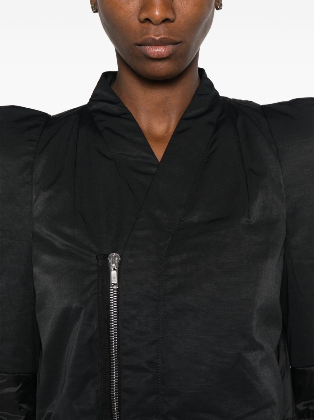 Zipped nylon bomber jacket