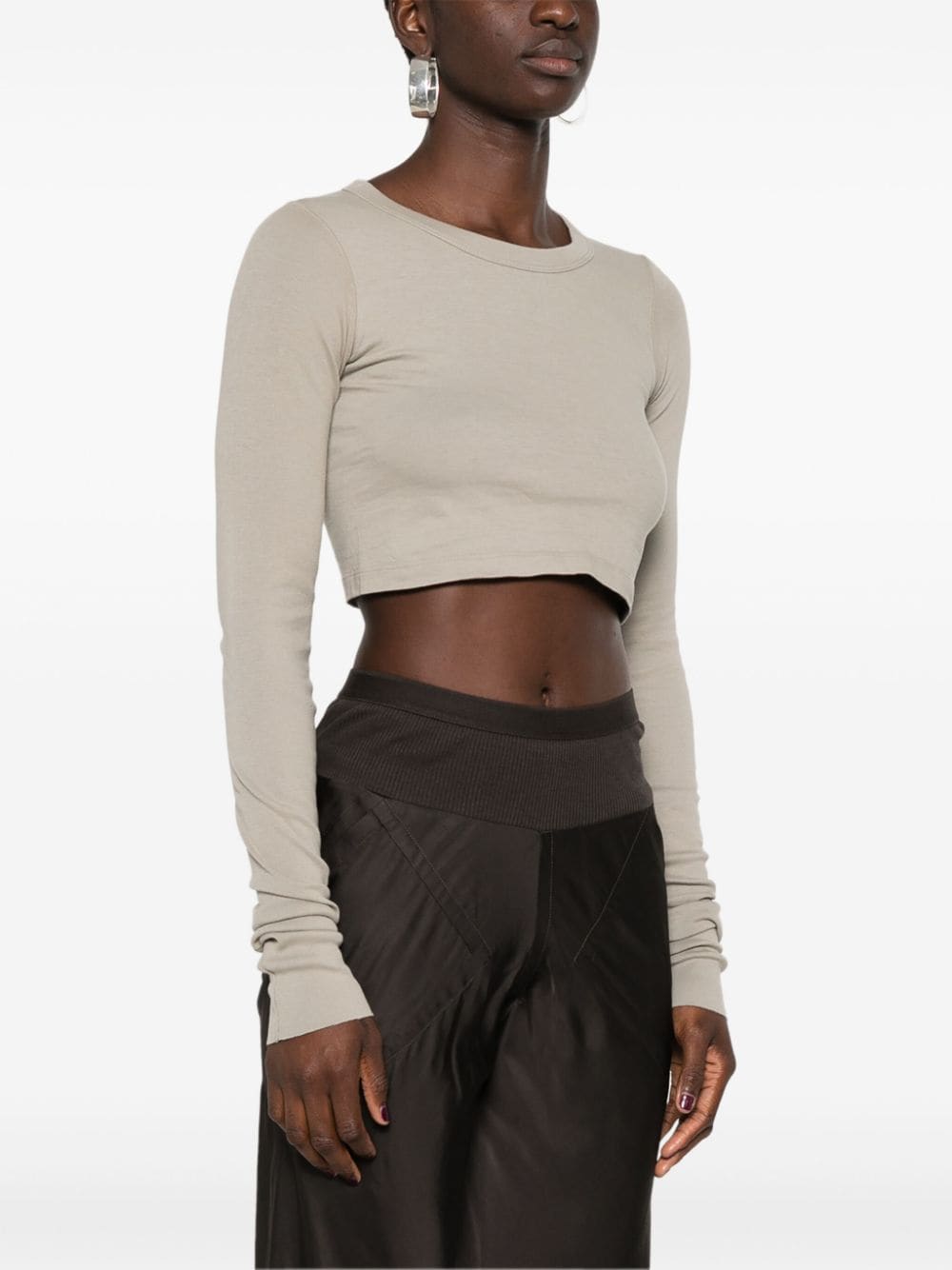 Cotton long sleeve cropped t-shirt