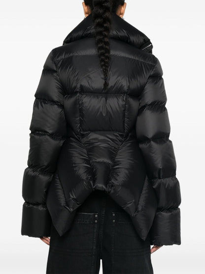 Funnel-neck cropped padded jacket