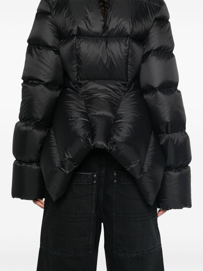 Funnel-neck cropped padded jacket