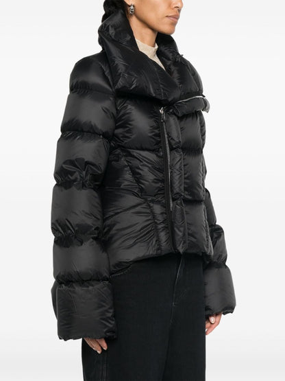 Funnel-neck cropped padded jacket