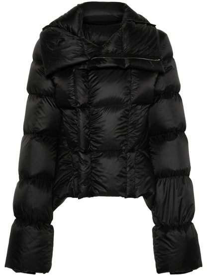 Funnel-neck cropped padded jacket