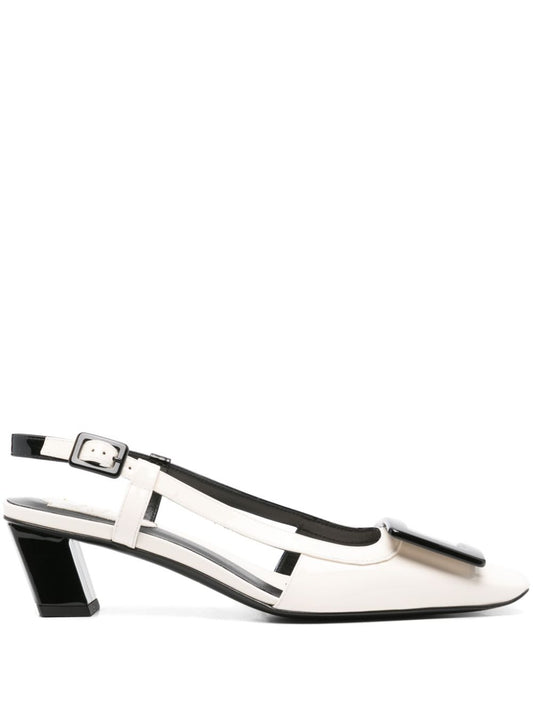 Belle vivier leather slingback pumps