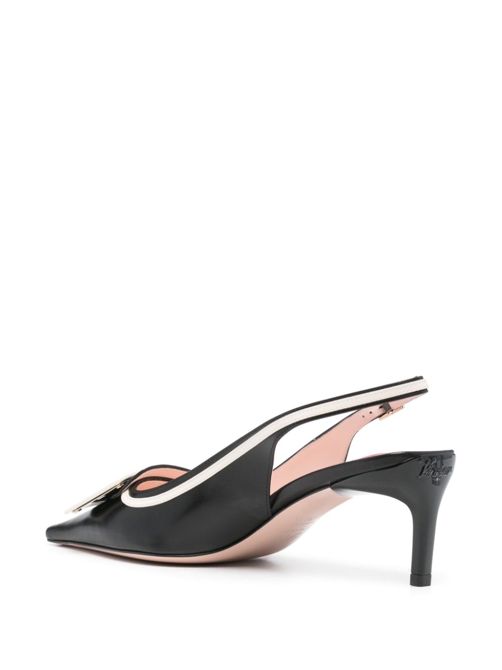 Viv' canard leather slingback pumps