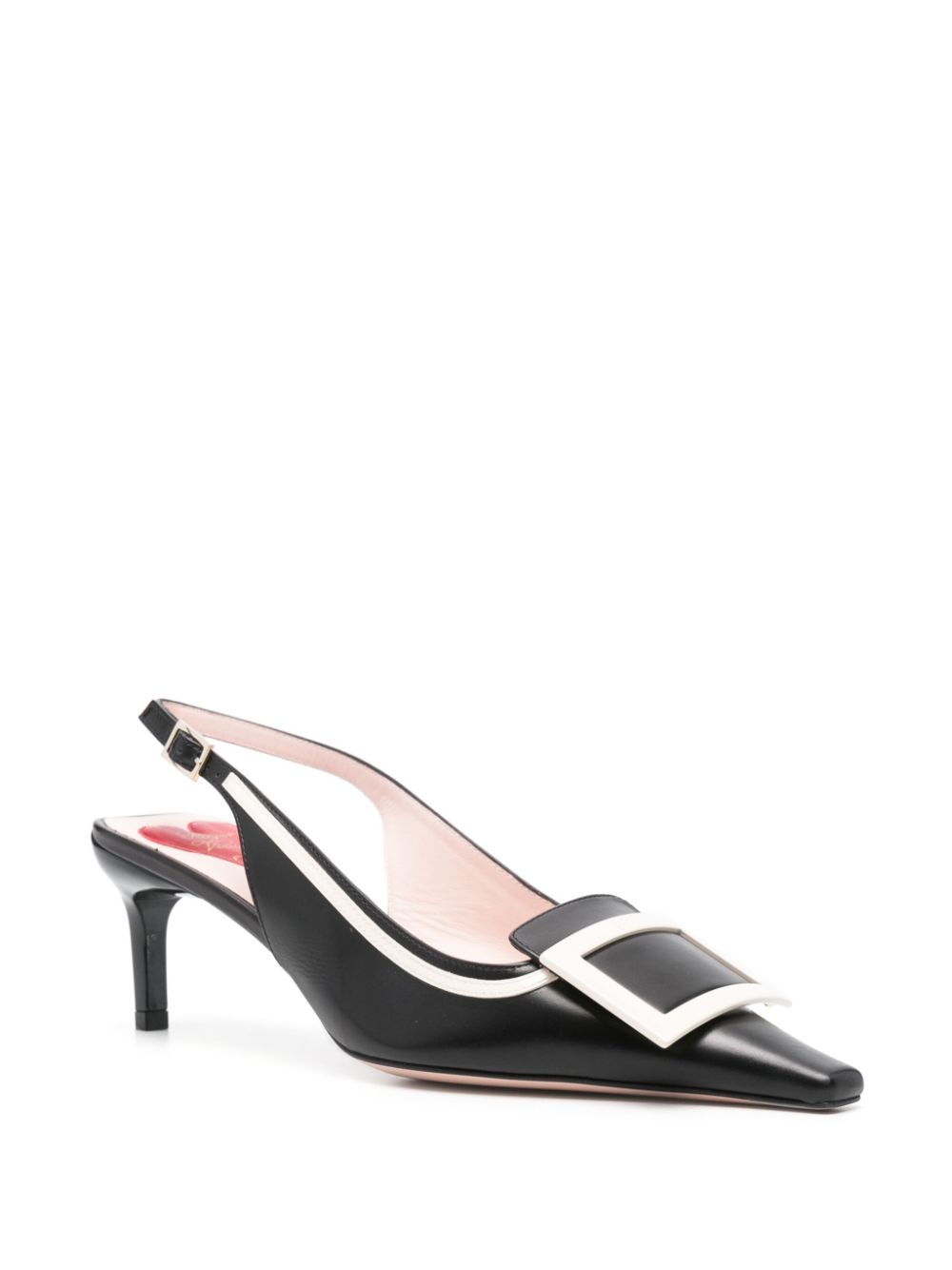 Viv' canard leather slingback pumps