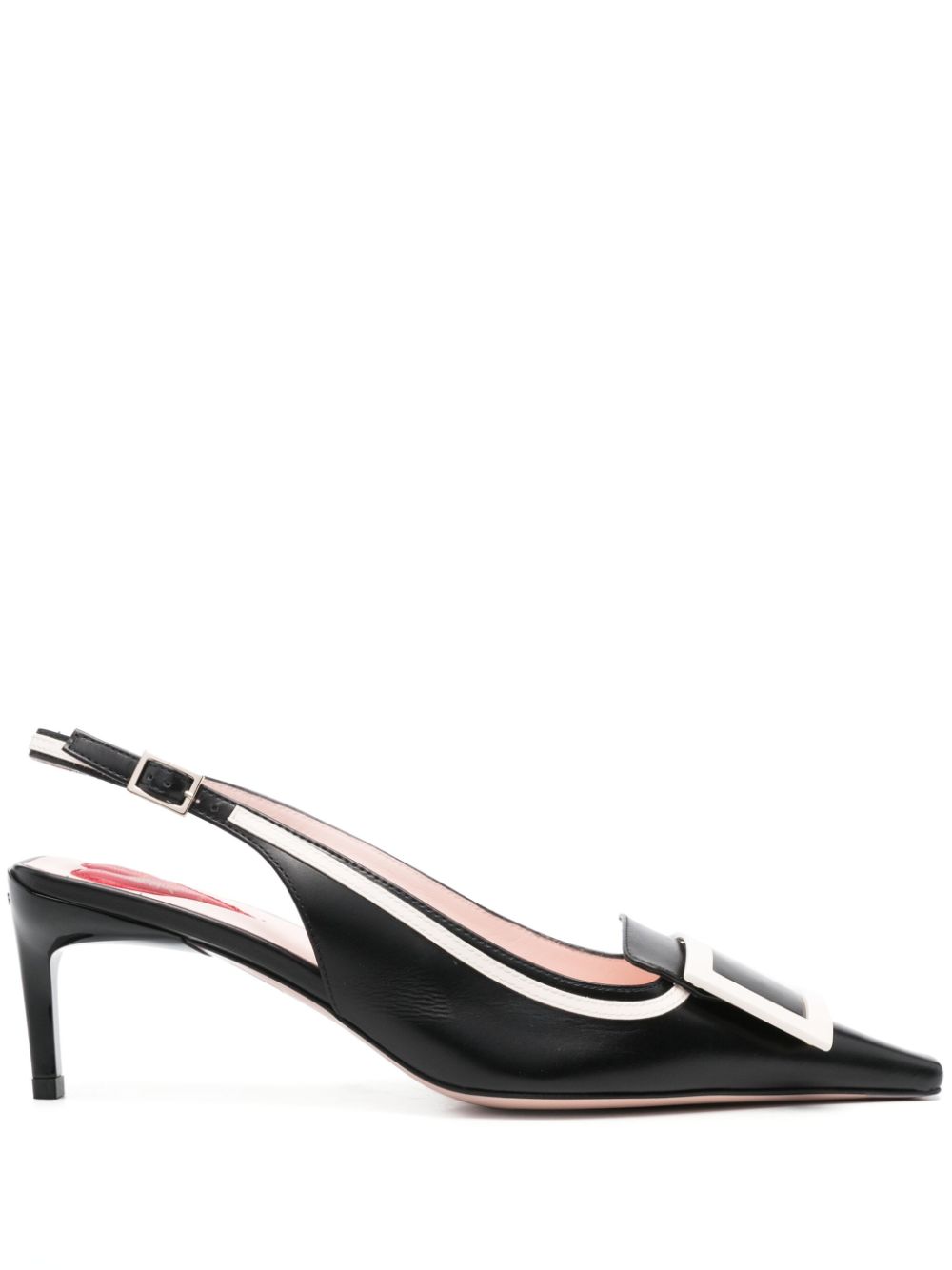 Viv' canard leather slingback pumps