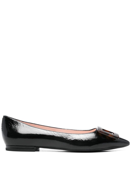 Gommettine turtle leather ballet flats