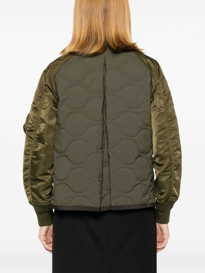 Nylon quilted bomber jacket