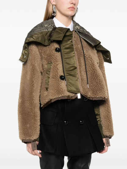 Faux shearling blouson jacket