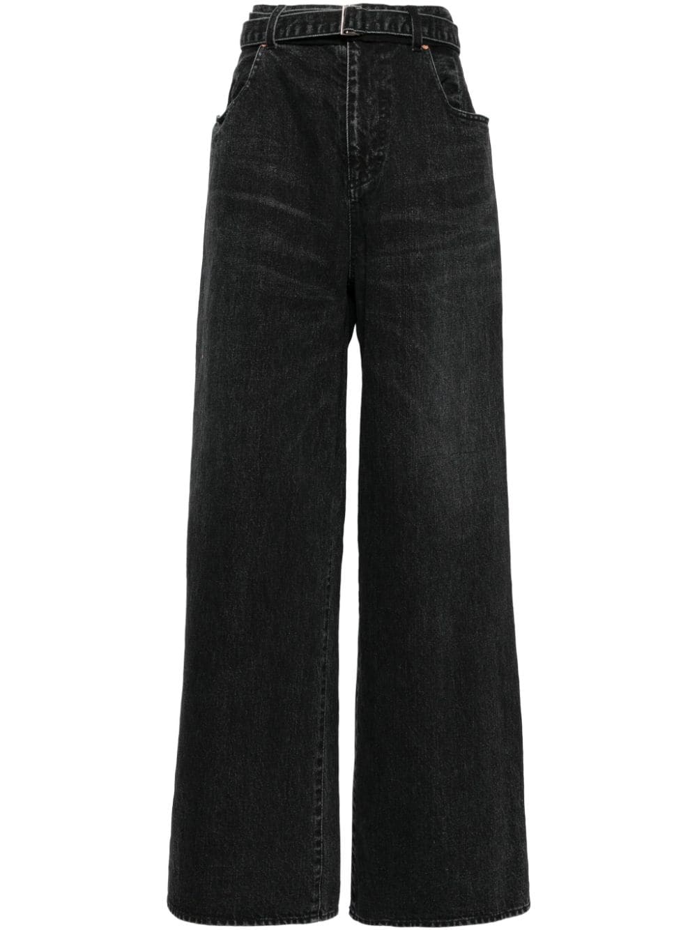 Wide leg denim jeans