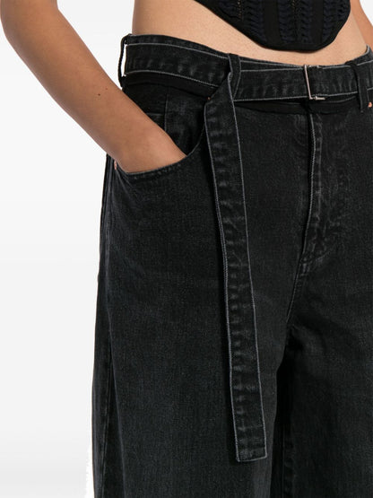 Wide leg denim jeans