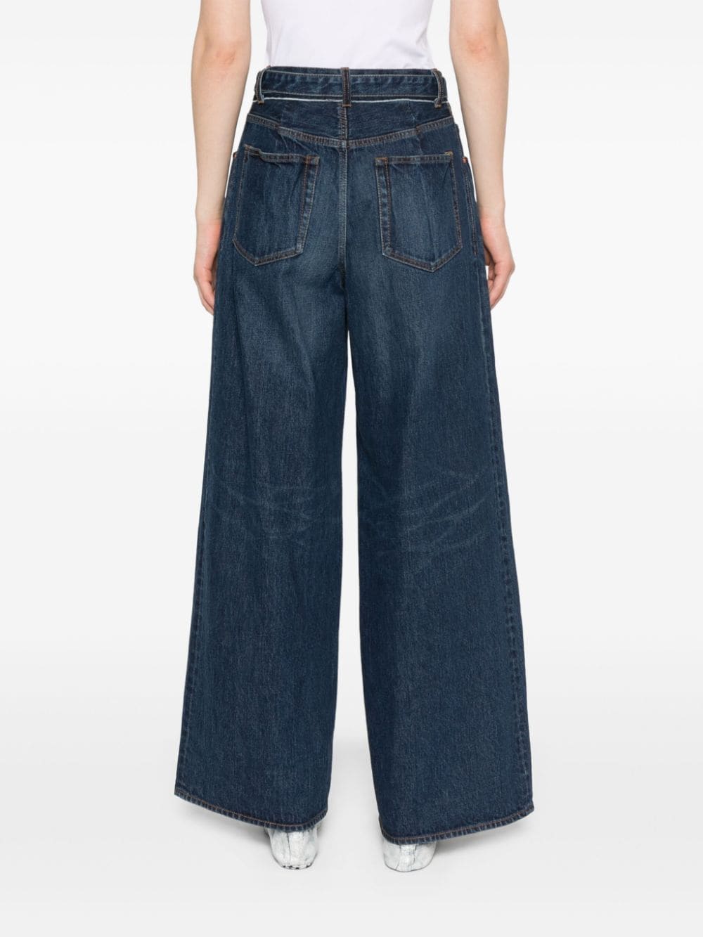 Wide leg denim jeans