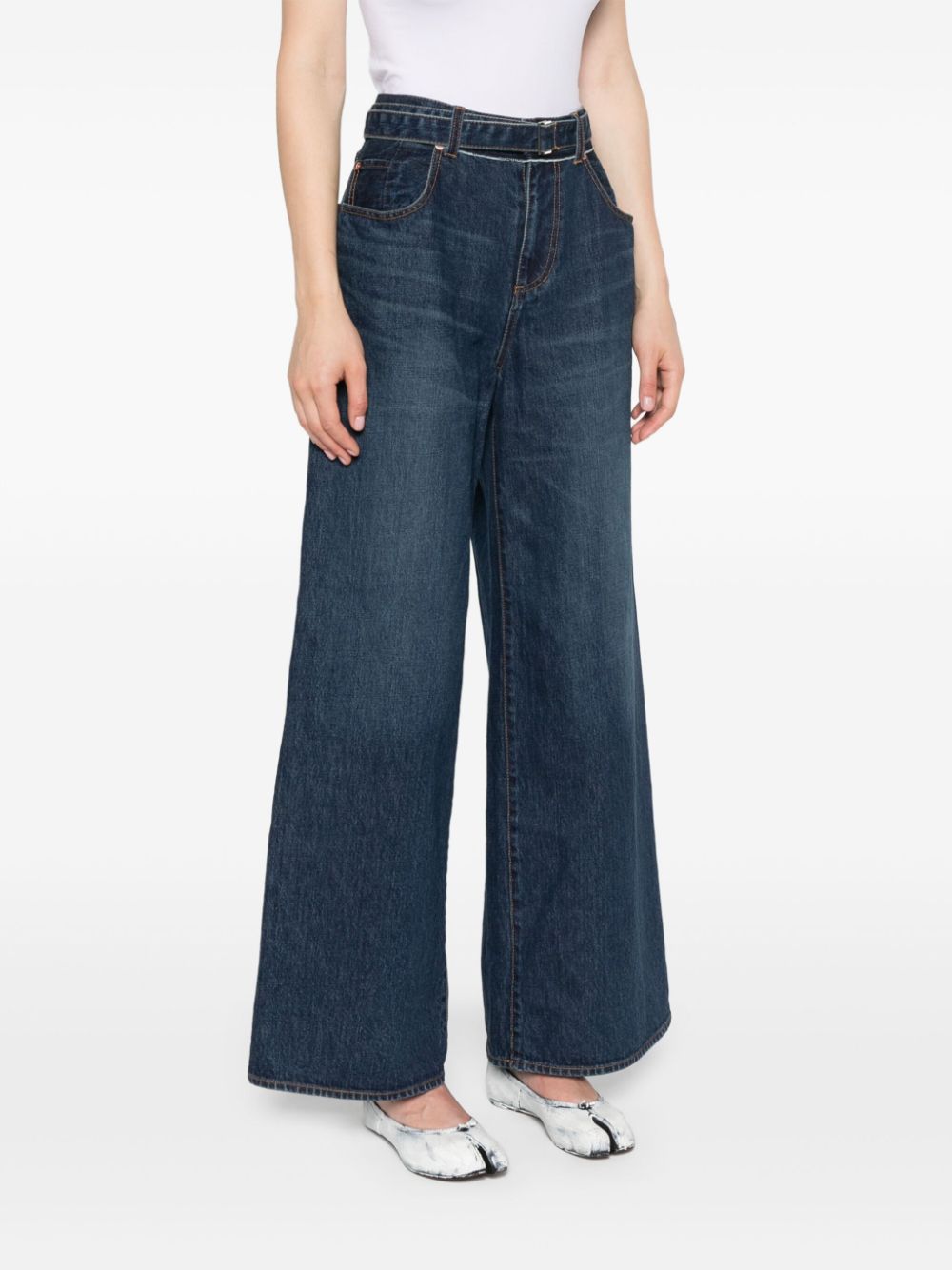 Wide leg denim jeans