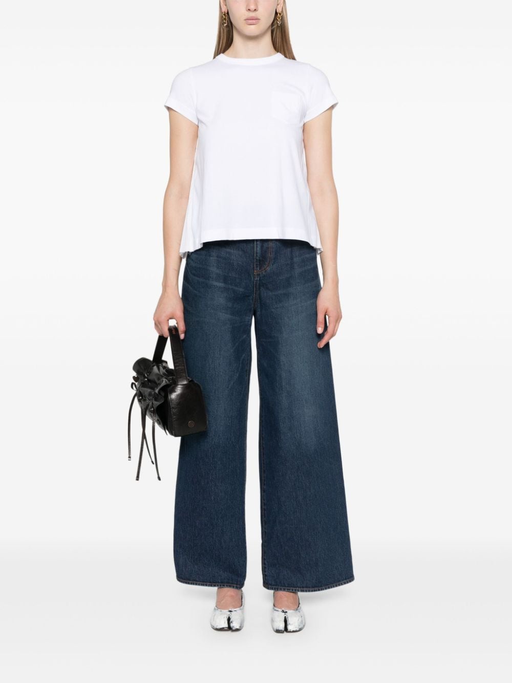 Wide leg denim jeans