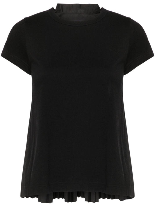 Pleated back cotton t-shirt