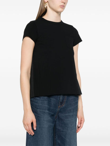 Pleated back cotton t-shirt