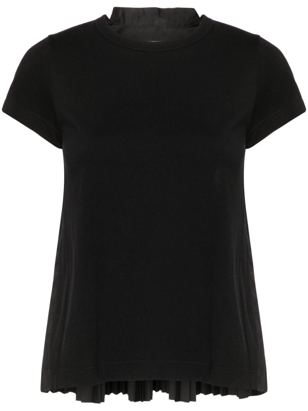 Pleated back cotton t-shirt